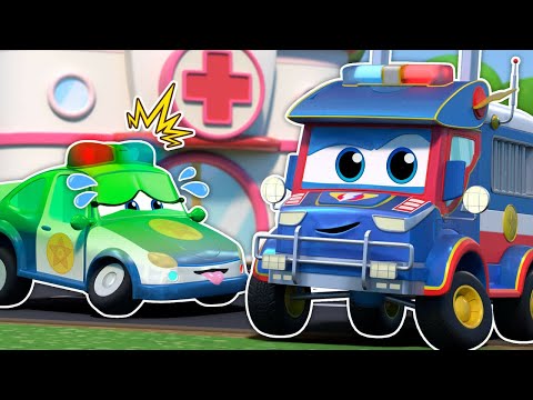 POLICE CAR is SICK - SUPER POLICE TRUCK replaces her! | Cars Rescue Team | Cartoon for Kids