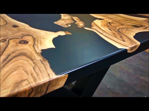 10000$ How to make a table.Walnut and epoxy resin table WOODWORKING