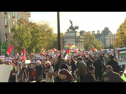 Pro-Palestinian march sets off in London amid increased police presence | AFP