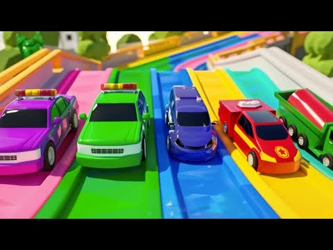 Colors with Street Vehicles | Colors with Paints Trucks | Colors for Children | Monster Truck Colors