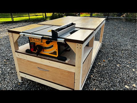 The Perfect Outfeed table! Only 2x4's and Plywood with Basic Tools.