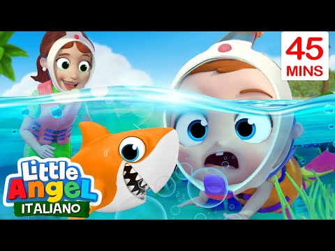 Esplorando l'Oceano Blu 🐳🏄&zwj;♀️Cartoni Animati Con Gianni Piccino - Little Angel Italiano