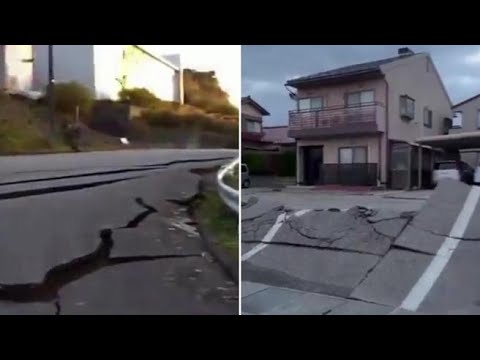 Strade spaccate e asfalto sollevato: cos&igrave; nella prefettura di Ishikawa dopo il terremoto di...