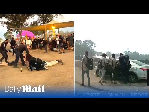 Moment terrified victims flee Hamas gunmen during attack on Nova festival in Israel where 260 died