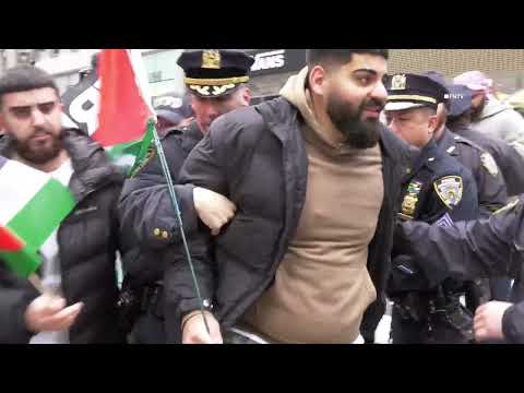 Arrests at &quot;NO CHRISTMAS&quot; Pro-Palestine Protest in NYC - MANHATTAN