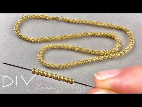 Seed Bead Rope Necklace Tutorial: Beaded Jewelry Making