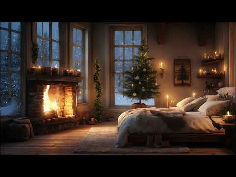 Calming Snowfall Ambience &ndash; ASMR -  Cozy Fireplace