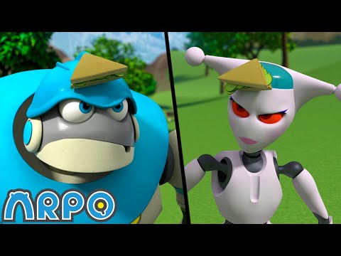 Arpo the Robot | Nannybot Vs Arpo - Battle of the Bots! | Funny Cartoons for Kids | Arpo and Daniel