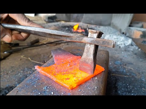 Blacksmith | forging a bucket from ingle or iron seat| how to make bucket.