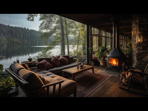 Cozy Lakeside Ambience - Gentle Rain Sounds for Sleep / Study / Relax