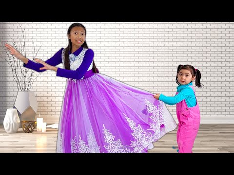 Wendy and Maddie Go to Princess Dance Party | Kids Pretend Play Dress Up as Princesses