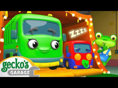 Baby Truck Sleepover | Gecko's Garage | Cartoons For Kids | Toddler Fun Learning