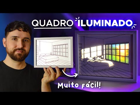 COMO FAZER QUADRO ILUMINADO | DIY LIGHT PAINTING