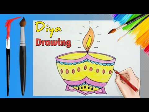 How to Draw ? Diya Diwali Drawing | Easy Diwali Festival  Drawing | Diya Drawing For Beginner