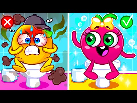 The Poo Poo Song! 💩🚽 Potty Training Nursery Rhymes + Funny Cartoons for Kids with Baby Avocado 🥑