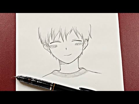 Easy anime boy drawing | step-by-step easy