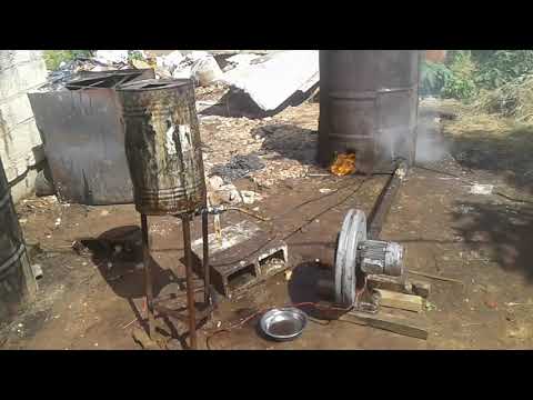 Home made waste plastic pyrolysis system in Chibombo district, with waste oil burner