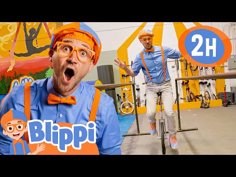 Blippi Learns Tricks at the Circus Center! | Blippi - Kids Playground | Educational Videos for Kids