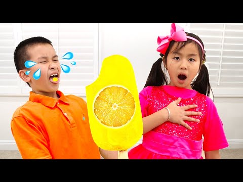 Jannie Pretend Play Making Real Healthy Popsicle Ice Cream with Fruits and Vegetables