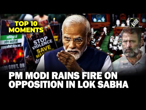 From &lsquo;Ghamandia&rsquo; jibe to &lsquo;Congress No Confidence&rsquo; | Top 10 moments from PM Modi&rsquo;s Lok&nbsp;Sabha&nbsp;Speech