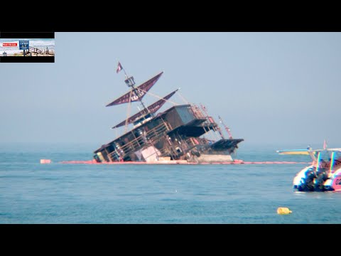 Pirate Ship Sinking in the Gulf of Thailand Pattaya Beach