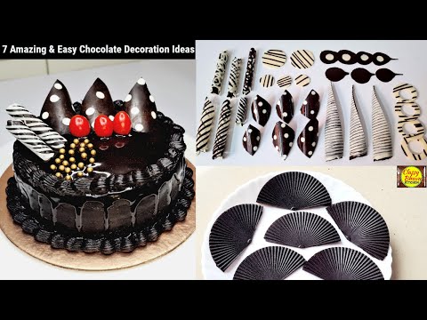 Homemade Chocolate Garnishing | केक सजाने के लिए 7 तरीके के चॉकलेट गार्निशिंग बनाने का आसान तरीका