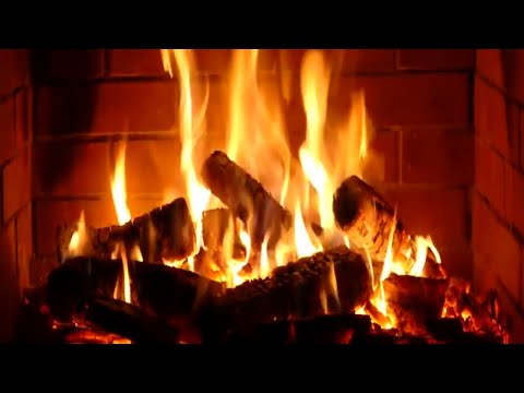 مدفاة صوت فرقعة الحطب A fireplace with cracking firewood   مدفاة