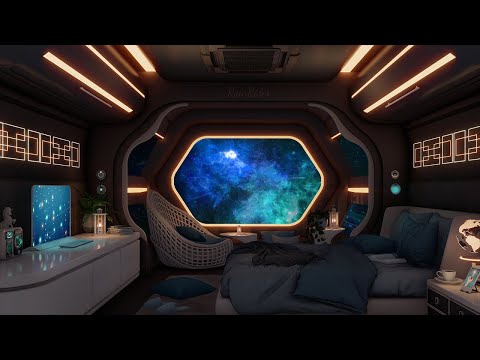 Starship Sleeping Quarters 🛸 Relaxing 10H Space Travel | Spaceship Ambience, Deep Bass For Sleep