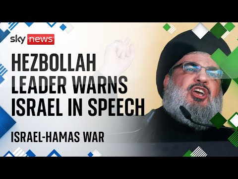 Hezbollah leader Hassan Nasrallah delivers speech