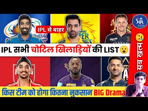 IPL 2024: ALL 10 TEAMS INJURED PLAYERS LIST 2024😢| RISABH PANT OUT FROM IPL 😮| MITCHEL STARC INJURY