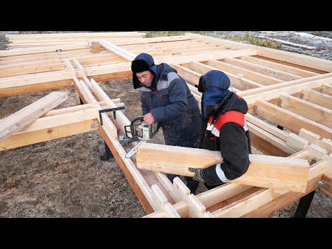 We built a house out of double timber. Step by step construction process