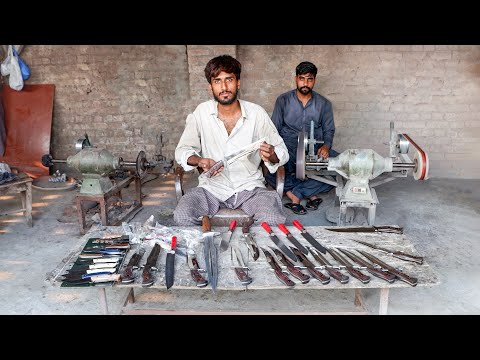 Process of Making Survival Hunting Knife from Rusted Railroad Steel Track