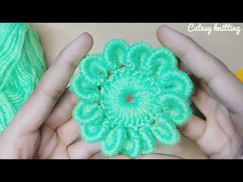 ⚡💯 Great⚡ I made a very easy crochet flower for you💯💯 you will love it! 