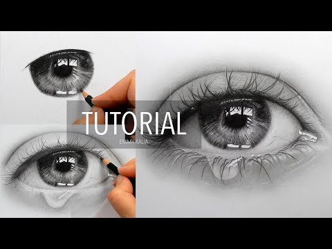 How to draw, shade a realistic eye with teardrop | Step by Step Drawing Tutorial