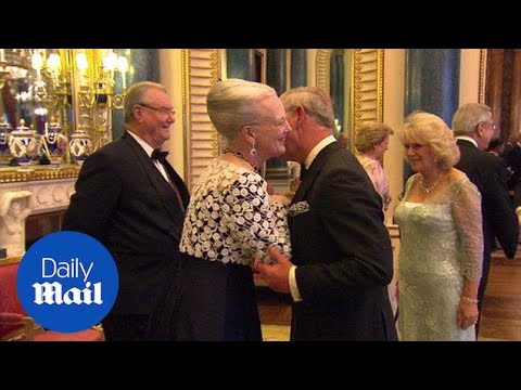 Queen Margrethe and Prince Henrik meet British Royals in 2012 - Daily Mail
