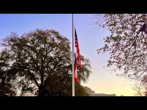 Flags being flown at half-staff to honor former first lady Rosalynn Carter