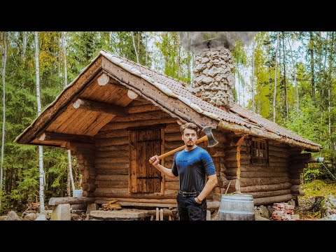 Stone Fireplace Build In The Log Cabin