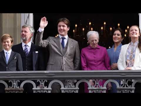 Prince Christian of Denmark celebrates his 18th birthday at the balcony of Amalienborg Palace