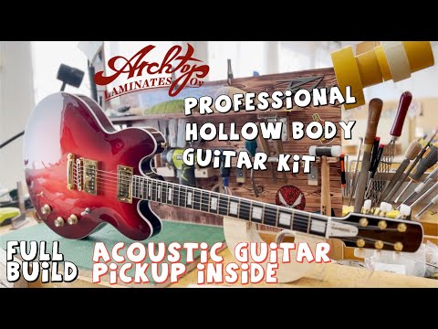 Semi-Hollow Body Guitar With Piezo Pickup - Archtop Laminates Kit Full Build