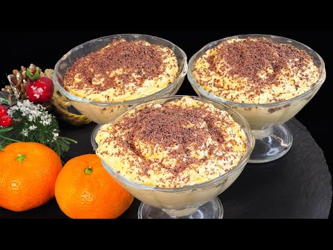 Delicate MANDARINE mousse in 5 minutes 🍊 Tangerine dessert recipe 🍊 No baking!