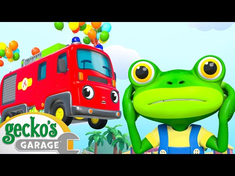 High-Flying Fire Truck | Gecko's Garage | Cartoons For Kids | Toddler Fun Learning