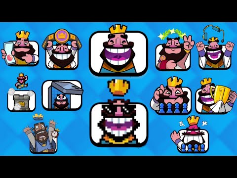 All 23 King Emotes in Clash Royale | King Emotes ASMR