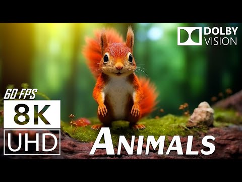 AUTUMN: ANIMALS CUTE - 12K Scenic Relaxation Film With Relaxing Music - 12K (60fps) Video Ultra HD