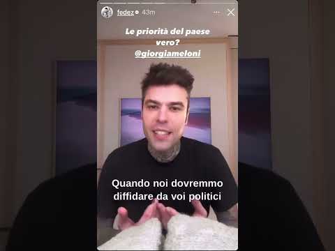 Fedez risponde a Giorgia Meloni che attacca gli influencer: &quot;Diffidare delle persone sul web?&quot;