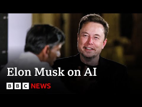 Elon Musk tells Rishi Sunak that AI will put an end to work - BBC News