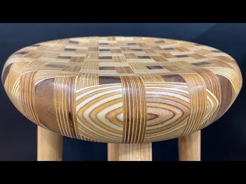 Woodturning - Woven Plywood Stool