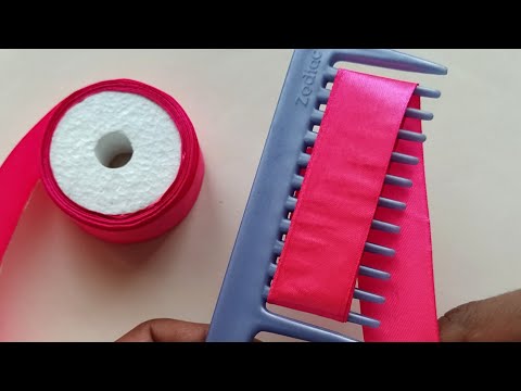 Super Easy Ribbon Flower Craft idea with Hair Comb | Easy Hand Embroidery Flower Tutorial