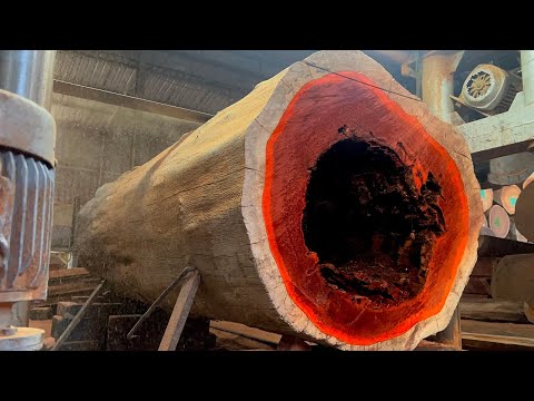 Wood Cutting Skills_  Wood Has The Most Beautiful Color You Have Ever Seen