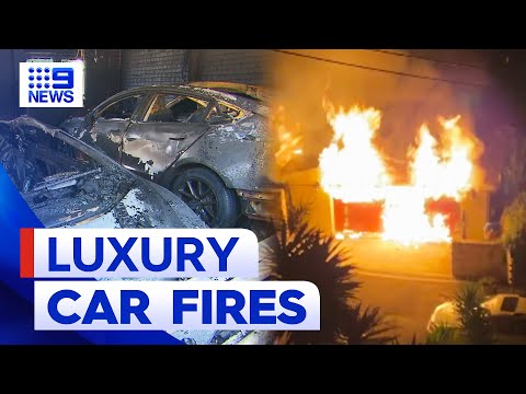 Lamborghini and Tesla destroyed in Sydney fire | 9 News Australia