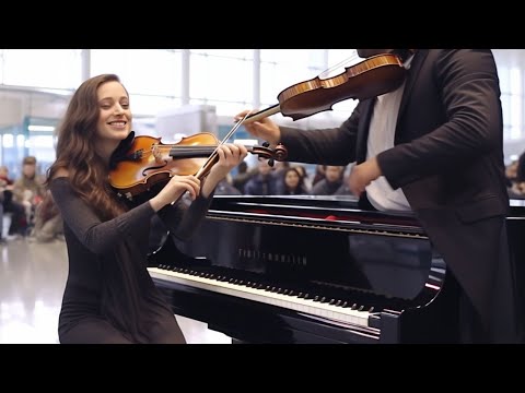 Pianist meets a violinist at the airport, and they make beautiful music together!